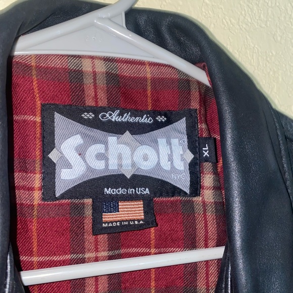 Schott Black Leather Biker Jacket - Picture 2 of 7